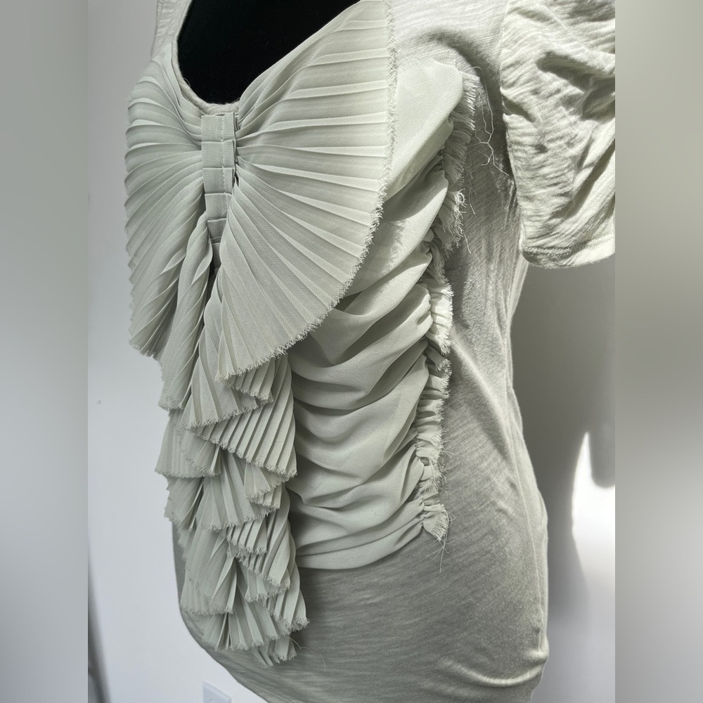 Anthropologie squeezebox top by Deletta, in very pale sage green size Small - Picture 4 of 12